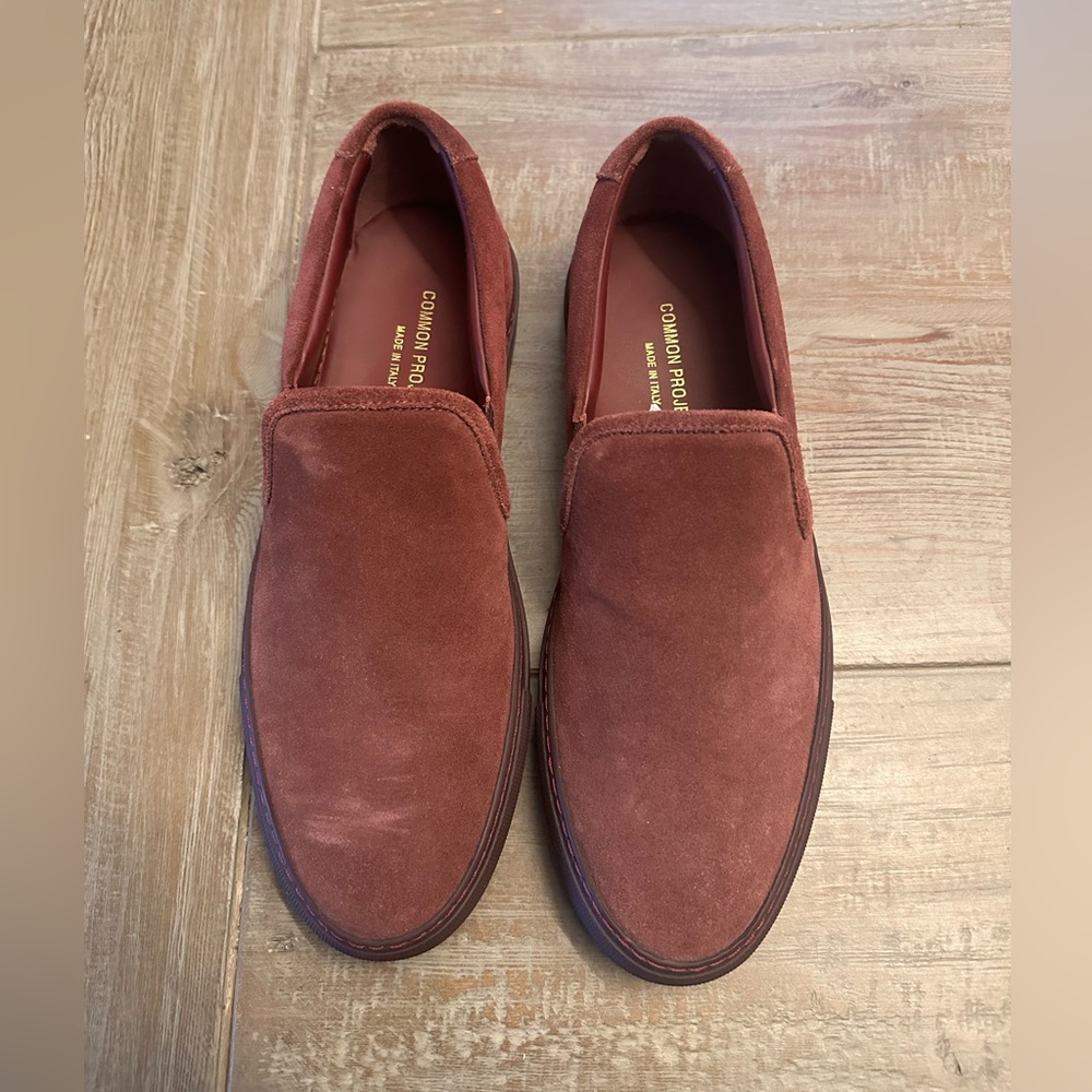 Common Projects Men Burgundy Suede Slip On Shoes - NWT asked 40/9